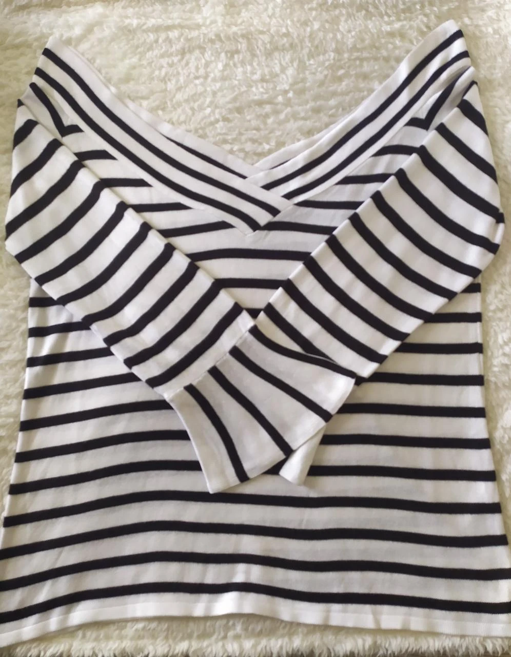 Breton Orsay L Pull rayé à épaules dénudées – photo 4